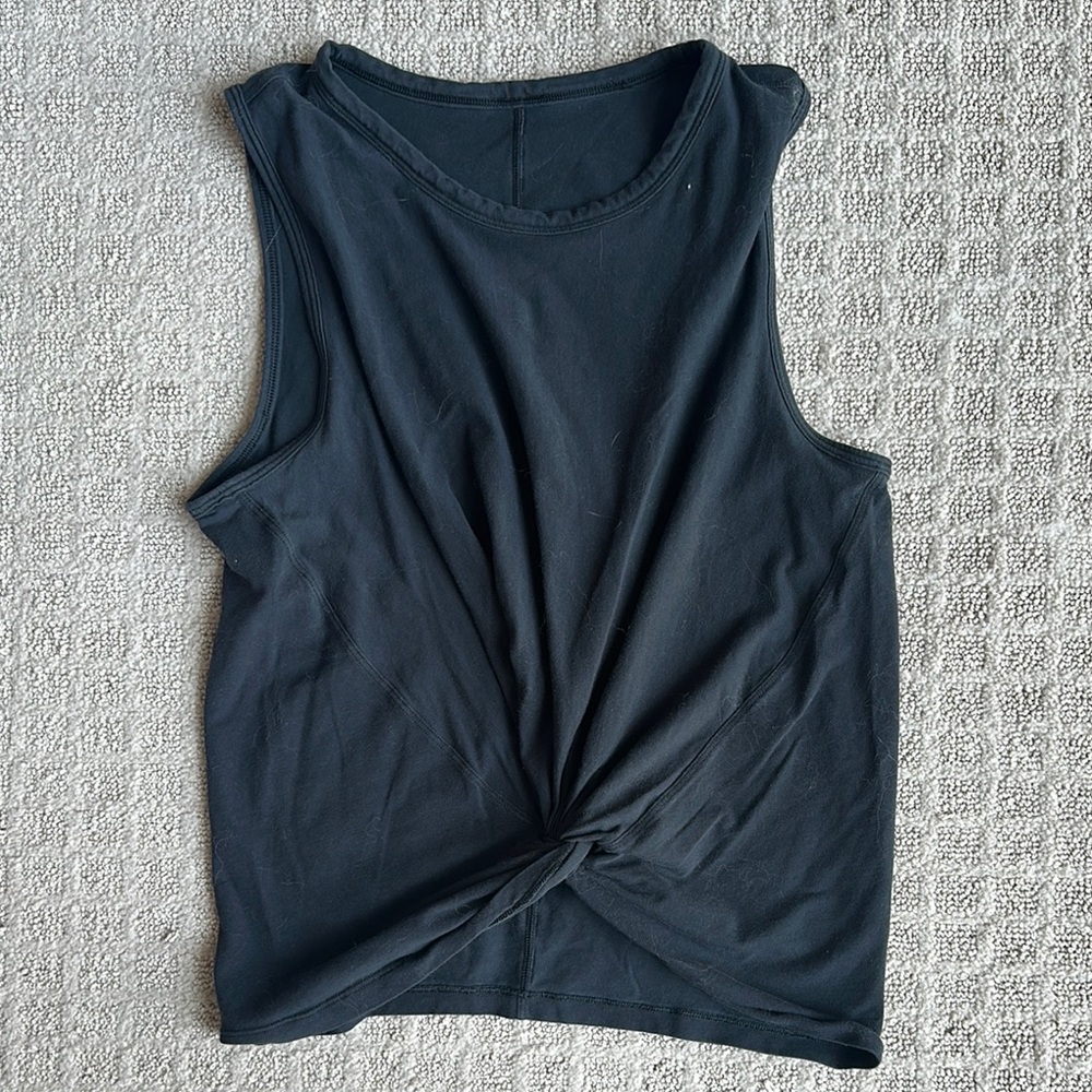 Lululemon Black Sleeveless Twist Knot Top